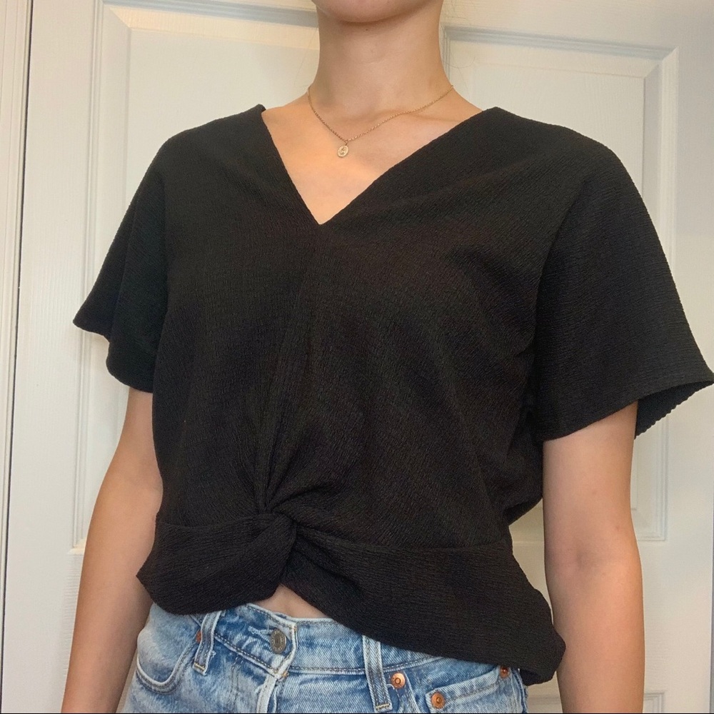 Zara Black Twisted Top